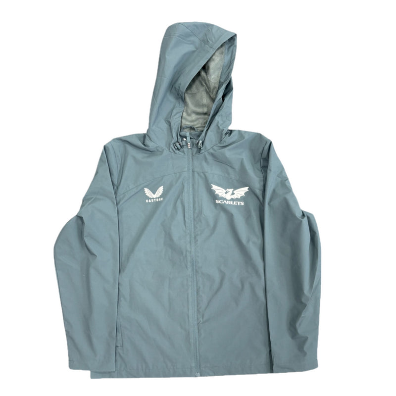 Scarlets Women's Jacket Castore Grey Rugby Rain Jacket