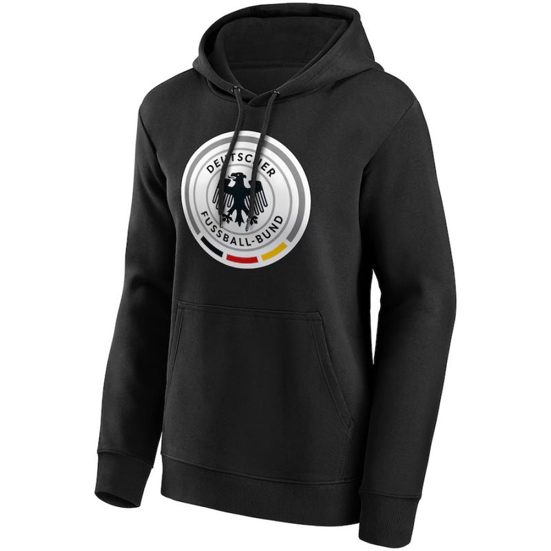 Germany Women's Football Hoodie Black Primary Logo Hoodie