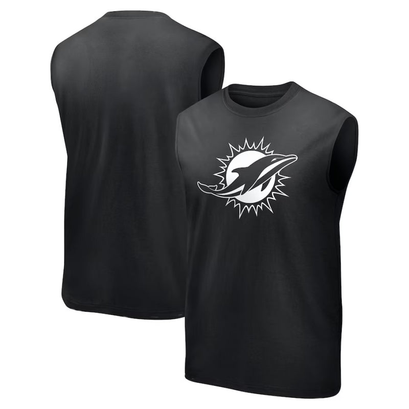 Miami Dolphins NFL Vest Men's Mono Logo Black Tank Top