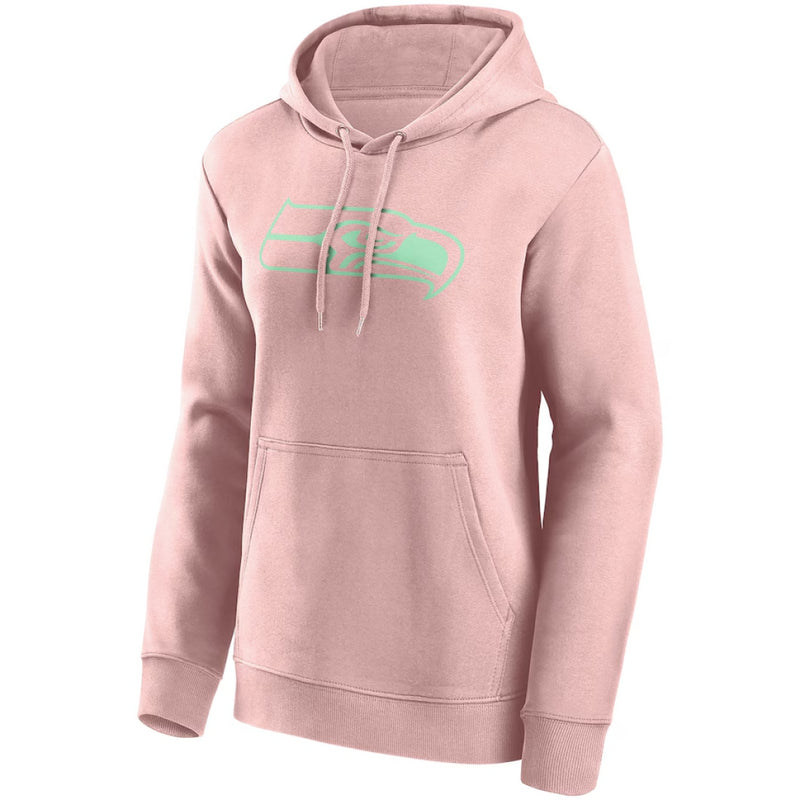 Seattle Seahawks Pink Hoodie Women's NFL Mono Logo Hoodie