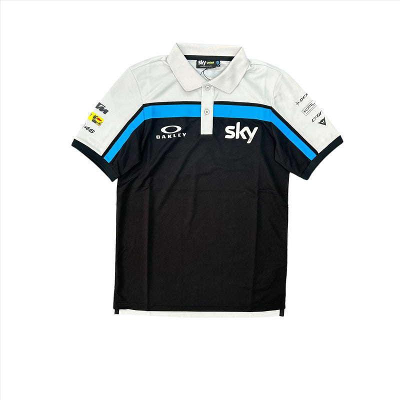 Team Sky Men's Polo MotoGP Racing VR46 Black Polo Shirt
