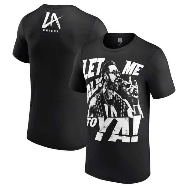 WWE Men's Graphic T-Shirt LA Knight Let Me Talk To Ya Top