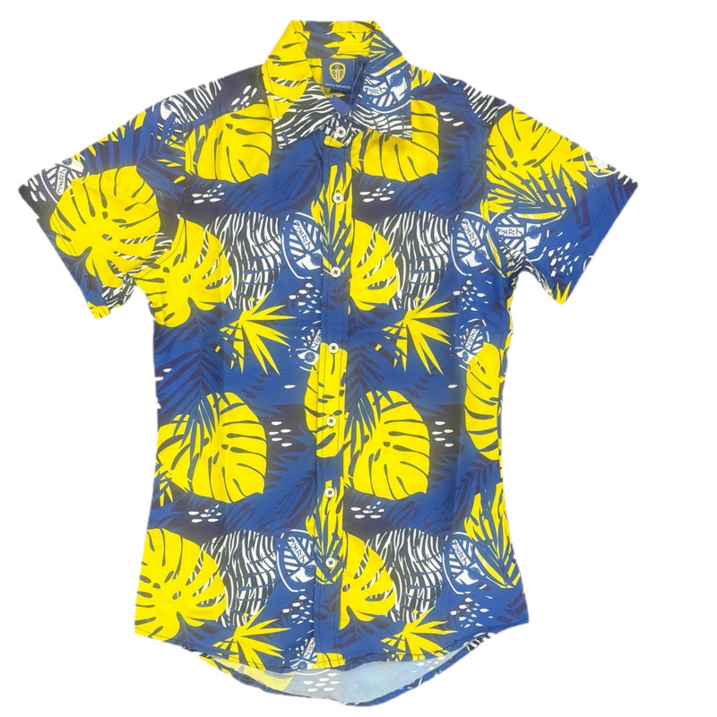 Leeds United Girls Shirt Hawaiian Button Up Top