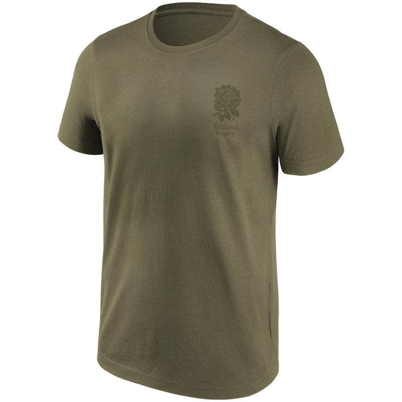 England Rugby Graphic T-Shirt Men's Khaki Small Logo Top