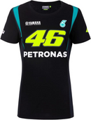 Team Sky Women's T-Shirt VR46 Black MotoGP Yamaha Top