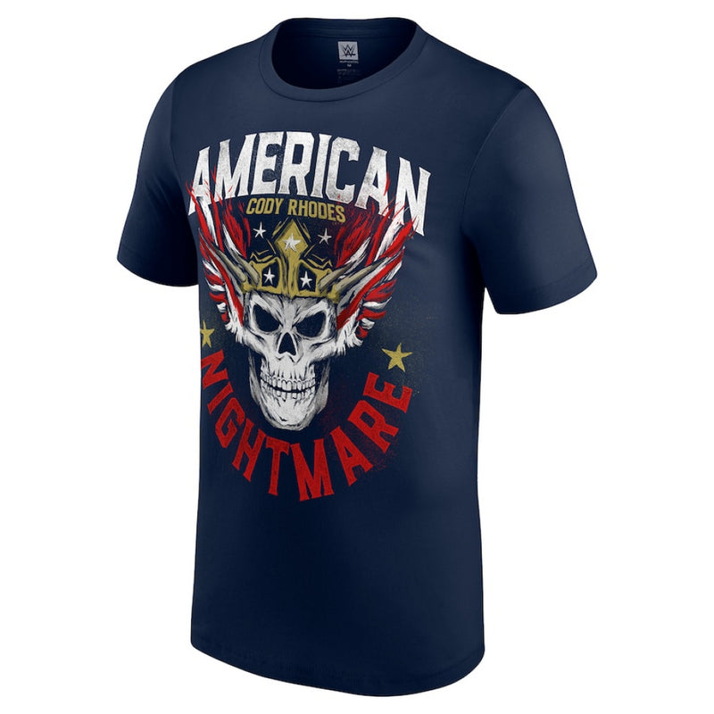 WWE Men's Graphic T-Shirt Cody Rhodes Skull Americana Top
