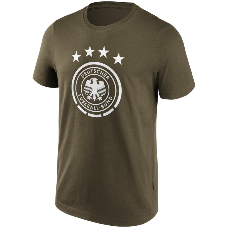 Germany Men's Football T-Shirts Mono Logo Graphic Khaki Top