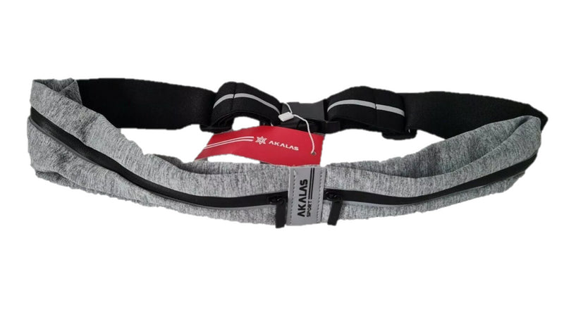 Akalas Grey Running Belt Sweatproof Waist Pack Bag