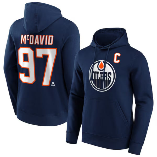 Edmonton Oilers NHL Hoodie Men's McDavid 97 C Ice Hockey Top