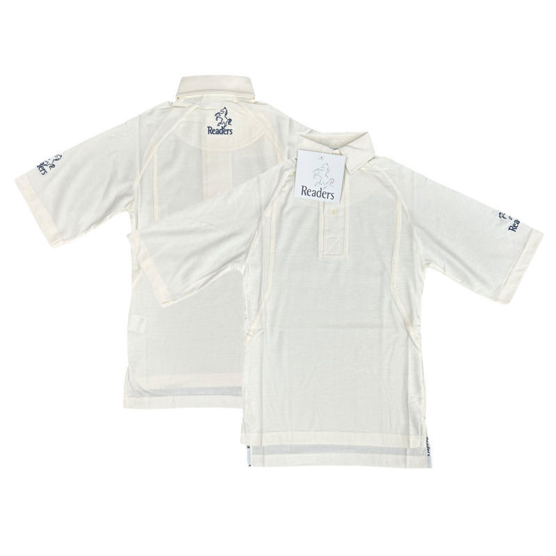 Readers Kid's Cricket Shirt Short Sleeve Whites Polo Top
