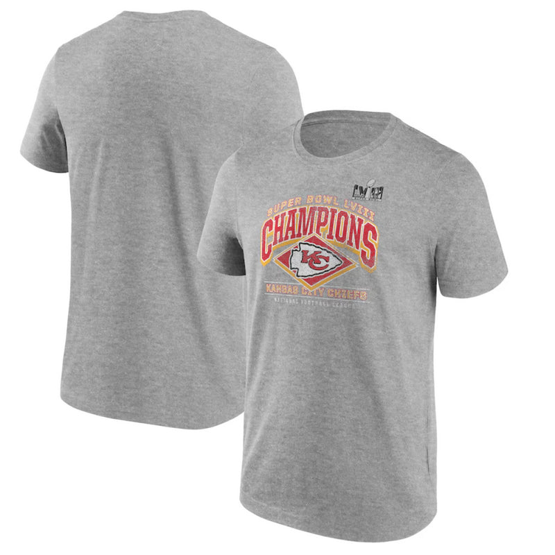 Kansas City Chiefs T-Shirt Men's NFL Historic Win Grey Top