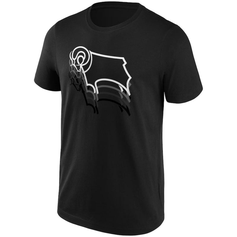 Derby County Men's T-Shirt Football Ripple Graphic Top