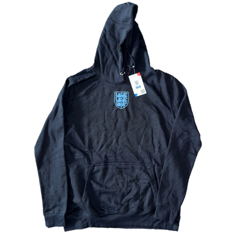 England Football Men's Hoodie Small Mono Logo Graphic Navy Top