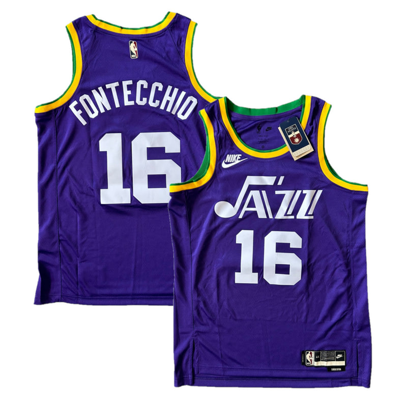 Utah Jazz NBA Jersey Men's Nike Classic Top - Fontecchio 16