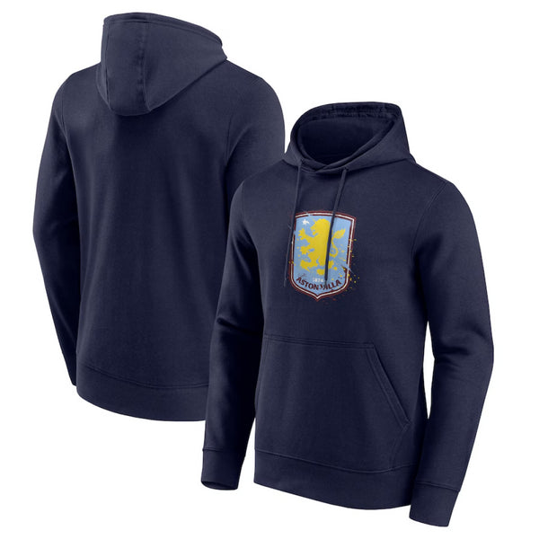 Aston Villa Men's Graphic Hoodie Football Splatter Logo Hoodie