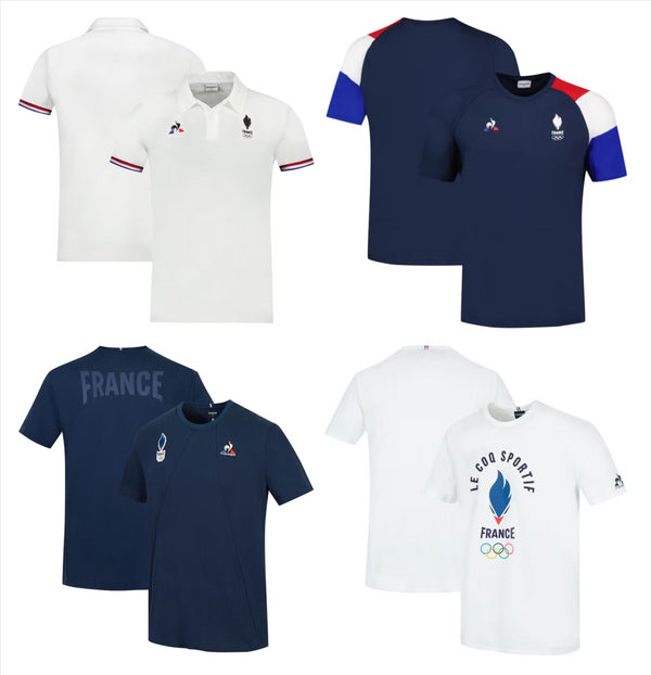 Team France Paris 2024 Olympics Le Coq Sportif Men's T-Shirt Polo Shirt