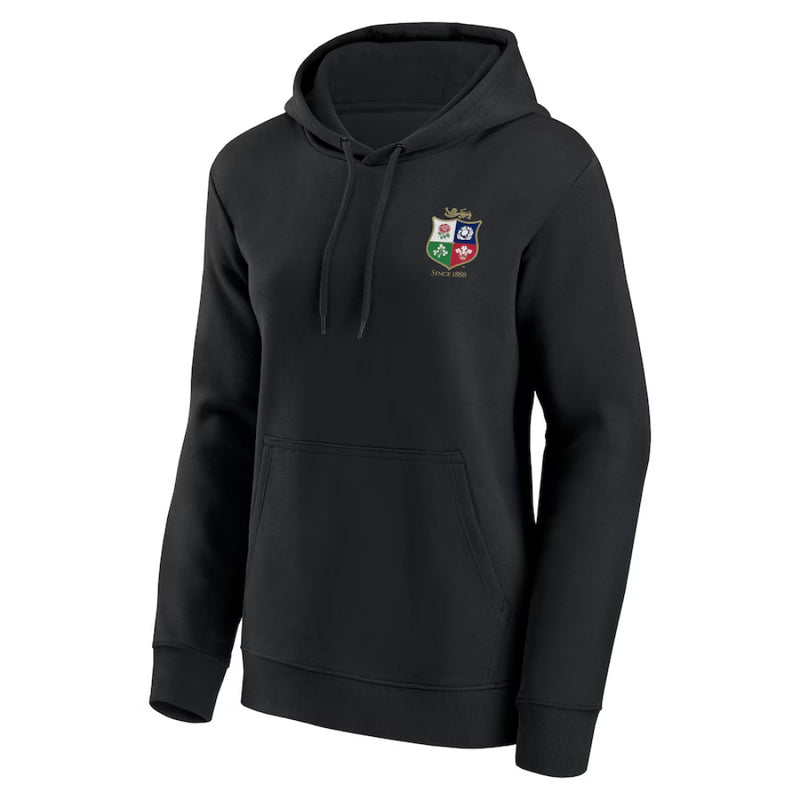 British & Irish Lions Hoodie Black Small Crest Graphic Hoodie