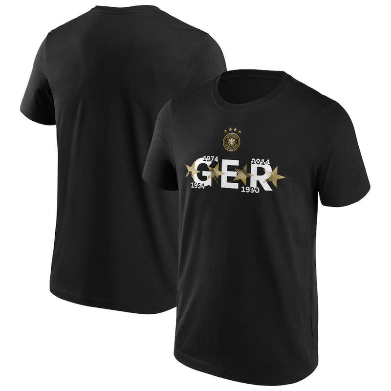 Germany Men's Football T-Shirts Hometown Graphic GER Black Top