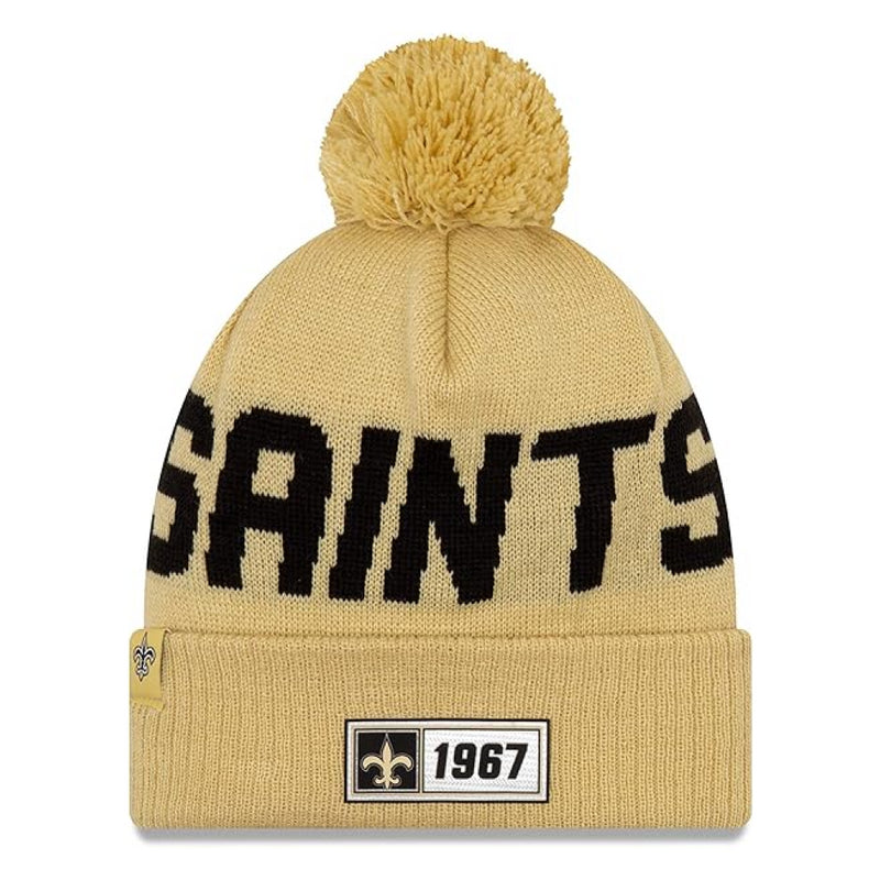 New Orleans Saints Beanie Adult New Era Sideline Gold Hat