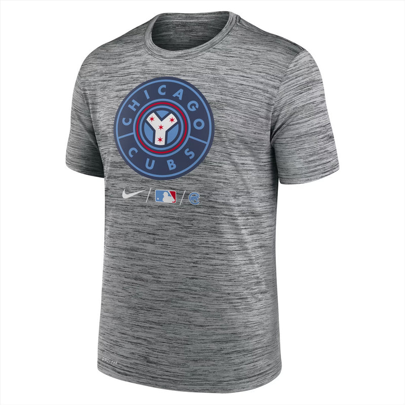Chicago Cubs Men's T-Shirt Nike MLB Grey Velocity Top