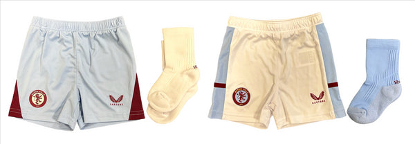 Aston Villa Shorts & Socks Set Football Castore Baby Kid's Mini Kit Pack