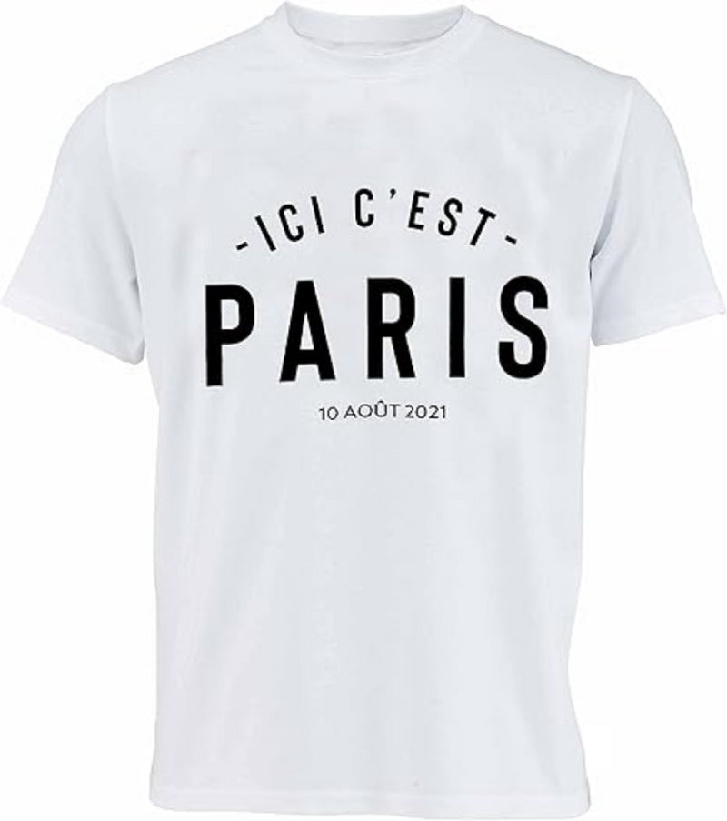 PSG Football Men's T-Shirt Paris Saint Germain White Top