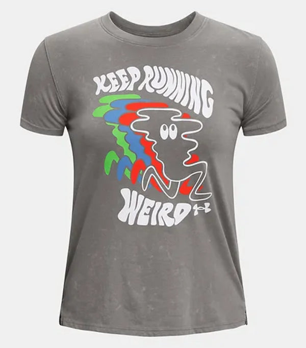 Under Armour Grey T-Shirt Women's Gym Keep Running Top