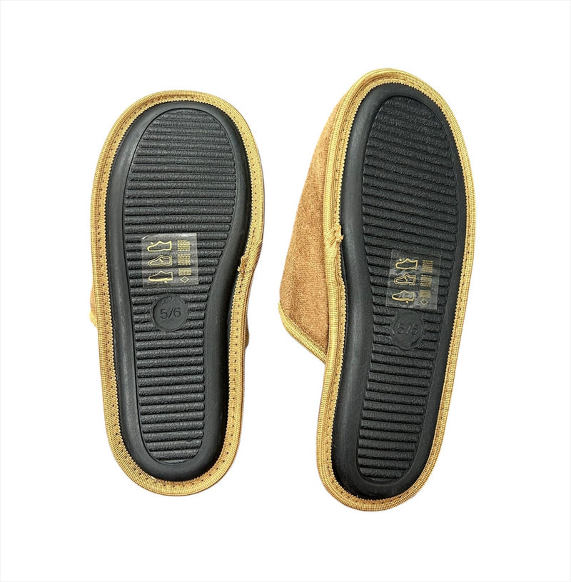 Leeds United Mule Slippers Men's Tan Fleece Shoes