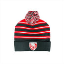 Gloucester Rugby Adult Beanie Oxen Multi Stripe Bobble Hat