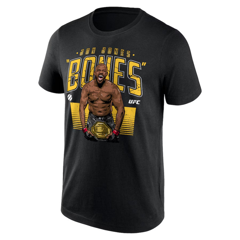 UFC Jon Jones T-Shirt Men's Bones Champion Black Top