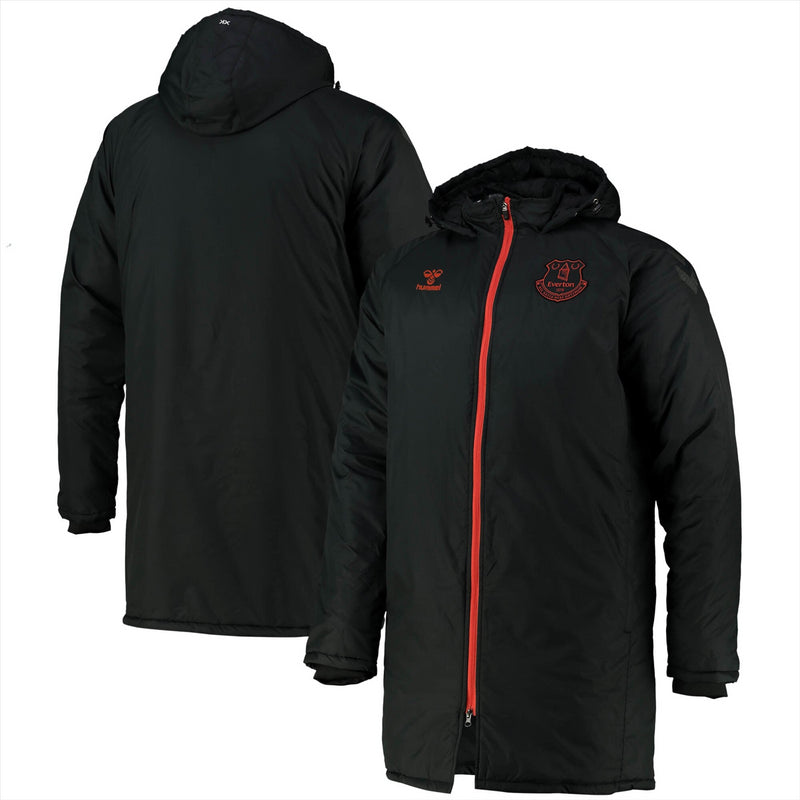 Everton Men's Black Jacket Football Hummel Bench Coat