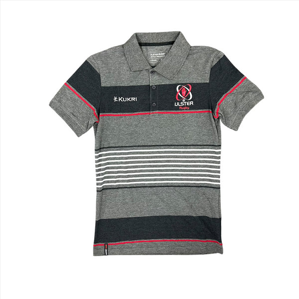 Ulster Rugby Men's Polo Kukri Grey & Red Polo Shirt