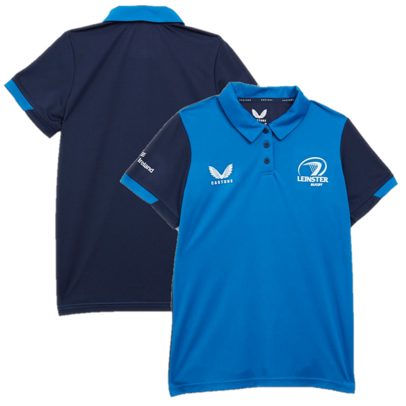 Leinster Rugby Women's Polo Castore Blue Travel Polo Shirt