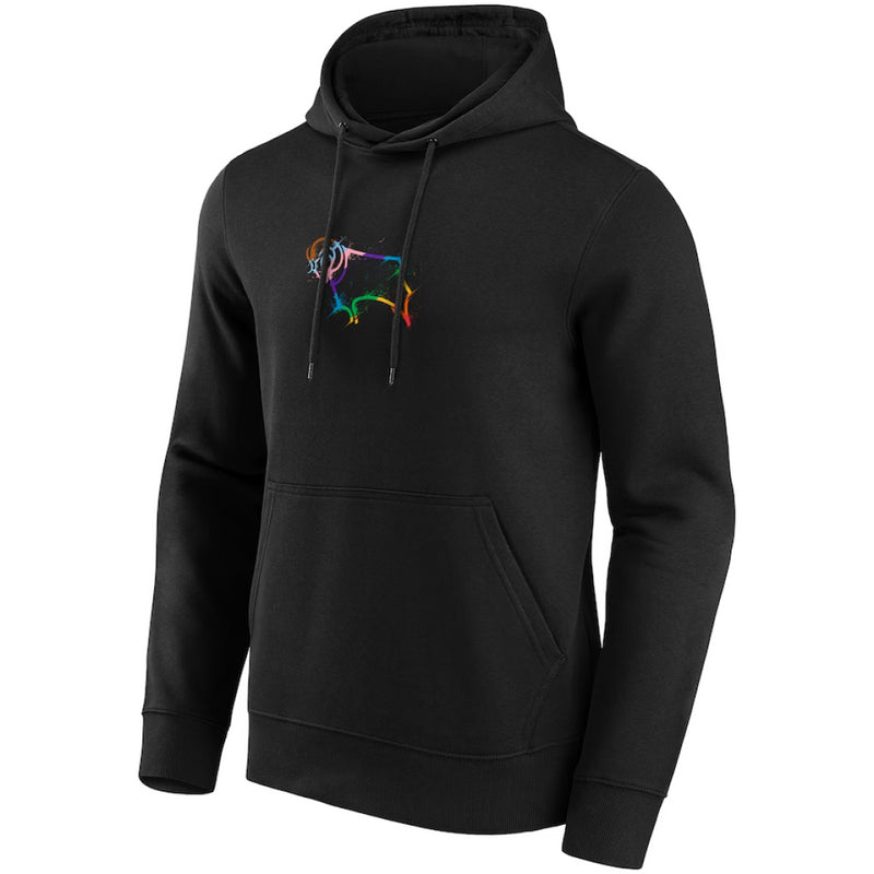 Derby County Men's Graphic Hoodie Football Khaki Splatter Logo Top