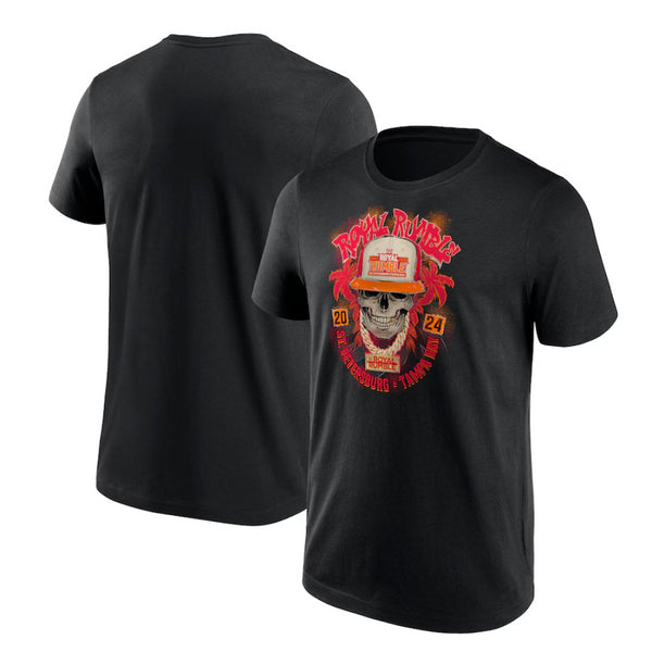 Royal Rumble Men's T-Shirt WWE Black Dressed Skull Top