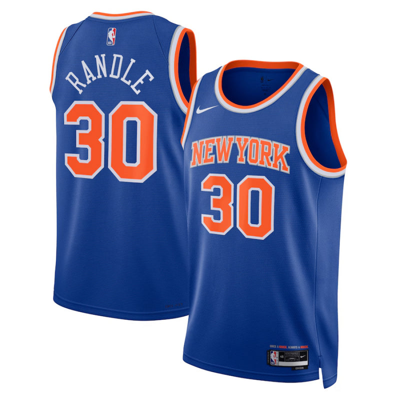 New York Knicks Jersey Men's NBA Nike Icon Jersey - Randle 30