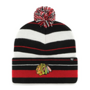 Chicago Blackhawks Bobble Hat Adult Black 47 Brand NHL Ice Hockey Hat