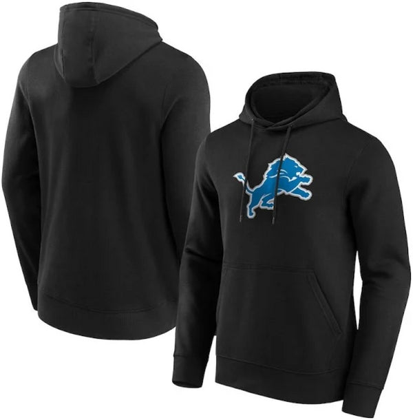 Detroit Lions Men's Hoodie NFL Mono Logo Black Top