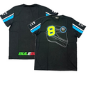 Team Sky T-Shirt VR46 Moto GP Black 8 Racing Top