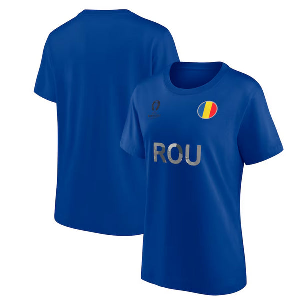 Romania UEFA Women's T-Shirt Euro 2024 Nation Flag Top