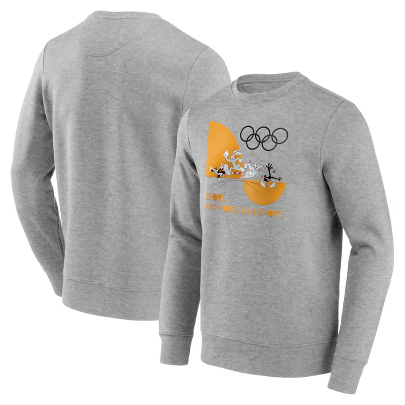 Team D Men's Sweatshirt Grey Looney Tunes Olympics Sweatshirt