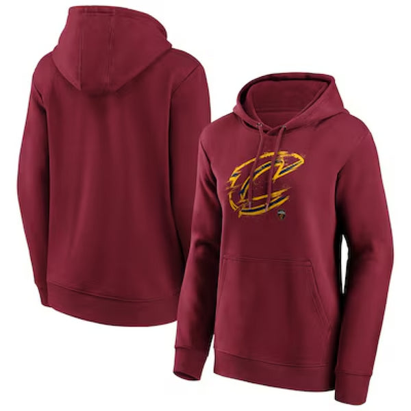 Cleveland Cavaliers Hoodie NBA Splatter Graphic Logo Women's Hoodie