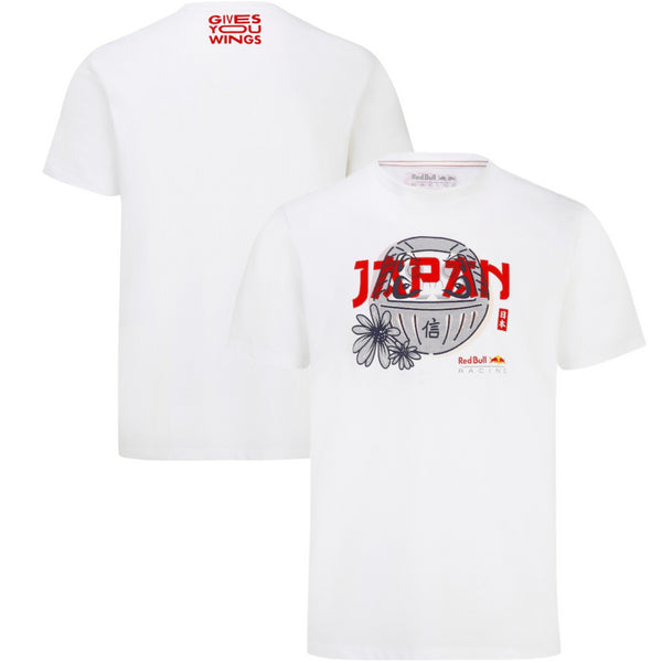 Red Bull Racing T-Shirt Men's F1 Stichd White Japan T-Shirt