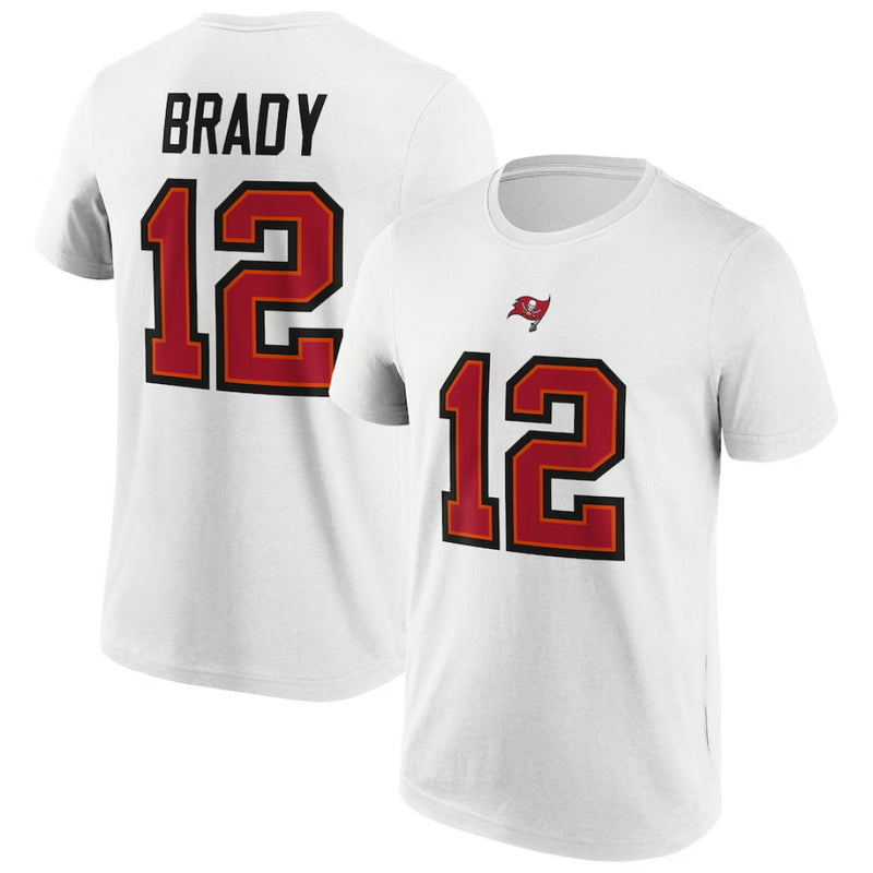 Tampa Bay Buccaneers T-Shirt Men's NFL Tom Brady 12 White Top