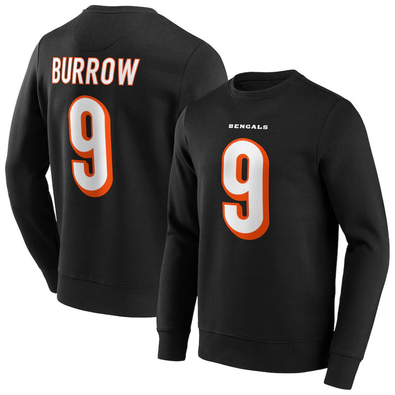 Cincinnati Bengals NFL Sweatshirt Men's Joe Burrow 9 Top