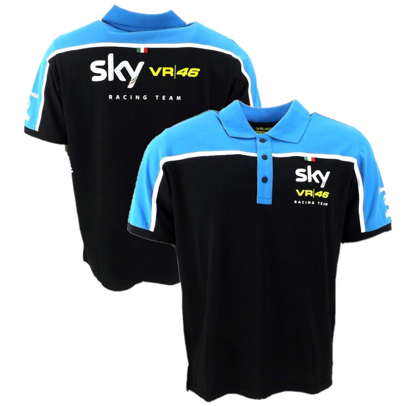 Team Sky Men's Polo MotoGP Vr46 Black Team Polo Shirt