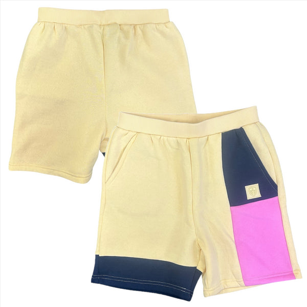 Leeds United Football Shorts Kid's Yellow Panelled Shorts