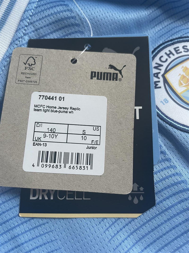 Manchester City Football Shirt Kid's Puma 2023/24 Jersey Top