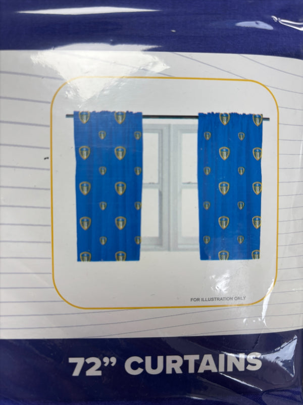 Leeds United 72" Curtains Repeat Crest Curtains