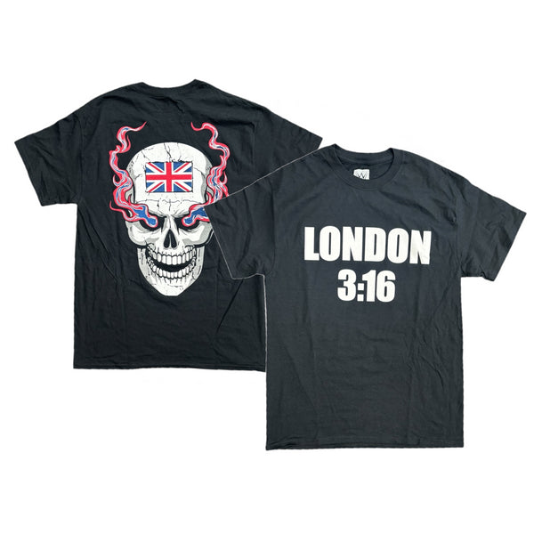 WWE Men's Graphic T-Shirt Steve Austin London 3:16 Top